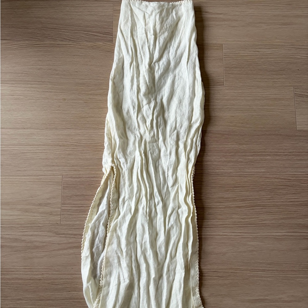 Maurie + Eve Cream Strapless Dress